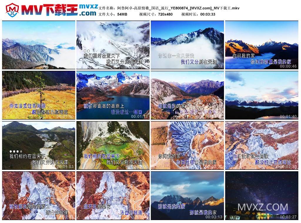 阿鲁阿卓-高原情歌_国语_流行_YE800874